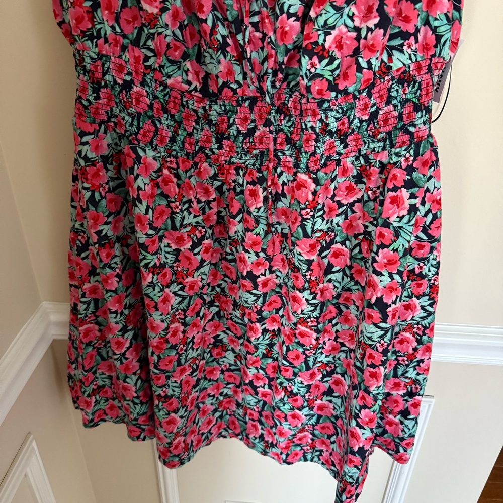 Brand New With Tags Old Navy Floral Preppy Waist Defined Dress Size XL - Picture 4 of 7